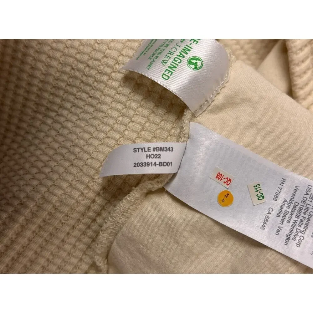 J Crew Shirt Jacket XXL Womens Waffle Knit Ivory Cream Snap Front